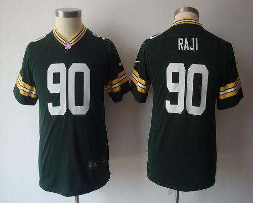  Packers #90 B.J. Raji Green Team Color Youth NFL Game Jersey