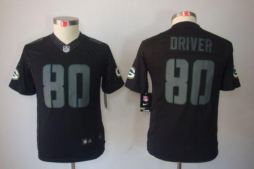  Packers #80 Donald Driver Black Impact Youth Stitched NFL Limited Jersey