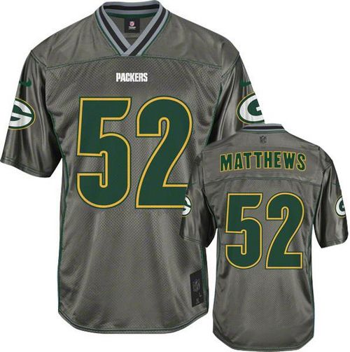  Packers #52 Clay Matthews Grey Youth Stitched NFL Elite Vapor Jersey