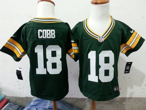 Toddler  Packers #18 Randall Cobb Green Team Color Stitched NFL Elite Jersey