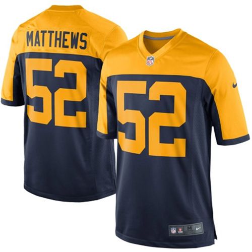  Packers #52 Clay Matthews Navy Blue Alternate Youth Stitched NFL New Elite Jersey