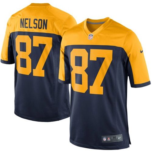  Packers #87 Jordy Nelson Navy Blue Alternate Youth Stitched NFL New Elite Jersey