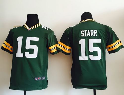 Nike Packers #15 Bart Starr Green Team Color Youth Stitched NFL ...