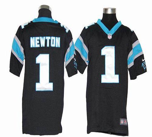  Panthers #1 Cam Newton Black Team Color Youth Stitched NFL Elite Jersey