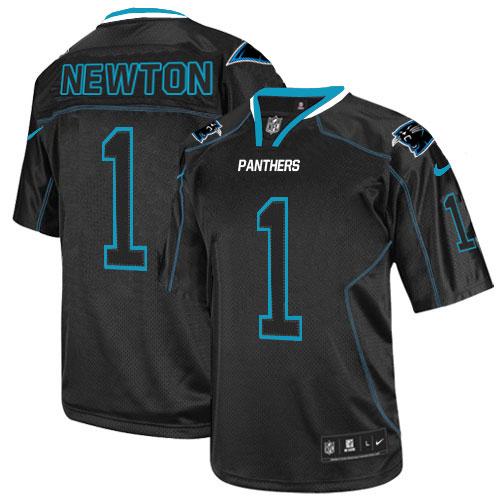  Panthers #1 Cam Newton Lights Out Black Youth Stitched NFL Elite Jersey