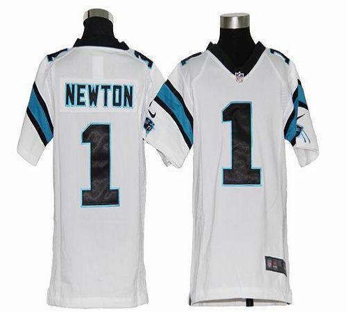  Panthers #1 Cam Newton White Youth Stitched NFL Elite Jersey