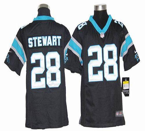  Panthers #28 Jonathan Stewart Black Team Color Youth Stitched NFL Elite Jersey