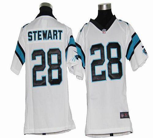  Panthers #28 Jonathan Stewart White Youth Stitched NFL Elite Jersey