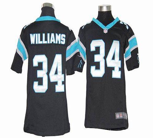  Panthers #34 DeAngelo Williams Black Team Color Youth Stitched NFL Elite Jersey