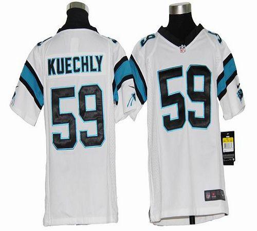  Panthers #59 Luke Kuechly White Youth Stitched NFL Elite Jersey