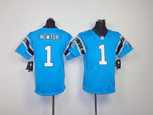  Panthers #1 Cam Newton Blue Alternate Youth Stitched NFL Elite Jersey