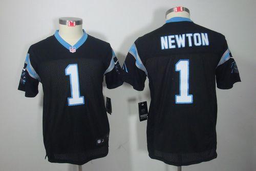  Panthers #1 Cam Newton Black Team Color Youth Stitched NFL Limited Jersey