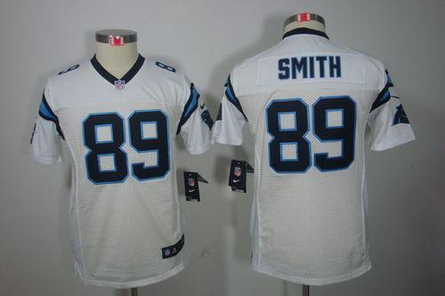  Panthers #89 Steve Smith White Youth Stitched NFL Limited Jersey