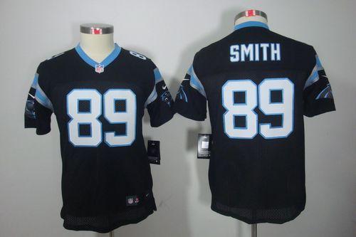  Panthers #89 Steve Smith Black Team Color Youth Stitched NFL Limited Jersey