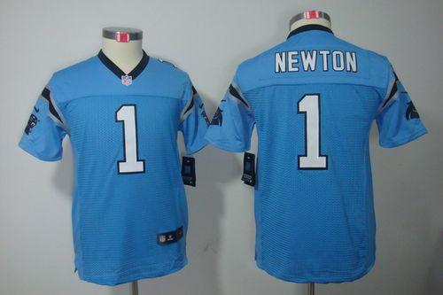  Panthers #1 Cam Newton Blue Alternate Youth Stitched NFL Limited Jersey
