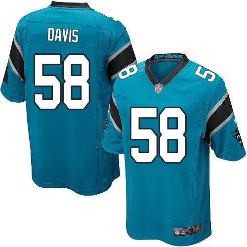  Panthers #58 Thomas Davis Blue Alternate Youth Stitched NFL Elite Jersey