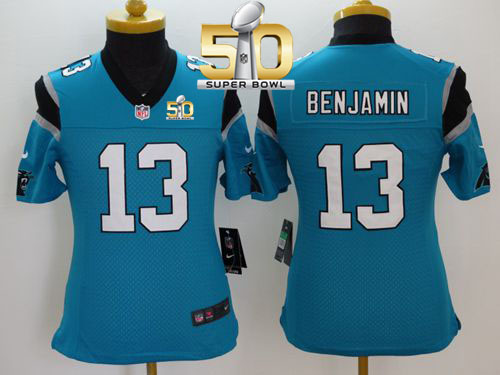  Panthers #13 Kelvin Benjamin Blue Alternate Super Bowl 50 Youth Stitched NFL Limited Jersey
