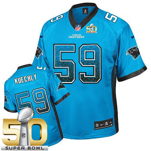  Panthers #59 Luke Kuechly Blue Alternate Super Bowl 50 Youth Stitched NFL Elite Drift Fashion Jersey