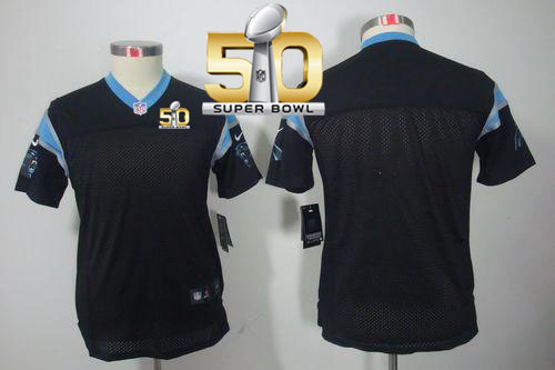  Panthers Blank Black Team Color Super Bowl 50 Youth Stitched NFL Limited Jersey