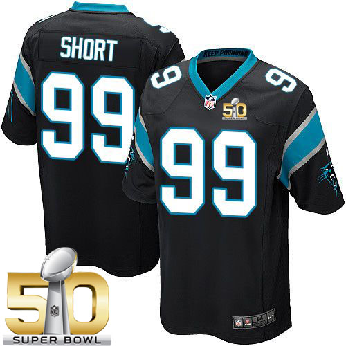  Panthers #99 Kawann Short Black Team Color Super Bowl 50 Youth Stitched NFL Elite Jersey