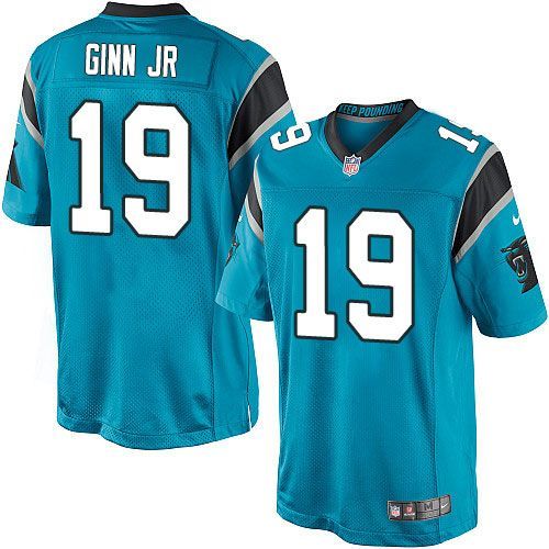  Panthers #19 Ted Ginn Jr Blue Alternate Youth Stitched NFL Elite Jersey