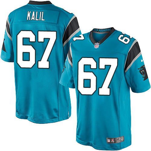  Panthers #67 Ryan Kalil Blue Alternate Youth Stitched NFL Elite Jersey