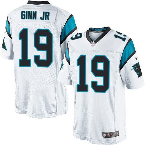  Panthers #19 Ted Ginn Jr White Youth Stitched NFL Elite Jersey