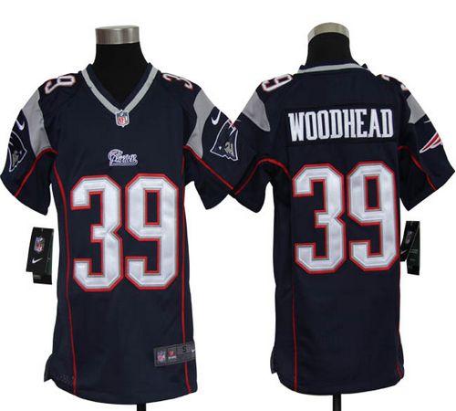  Patriots #39 Danny Woodhead Navy Blue Team Color Youth Stitched NFL Elite Jersey