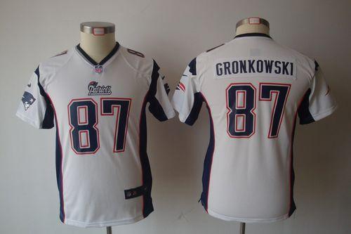  Patriots #87 Rob Gronkowski White Youth NFL Game Jersey