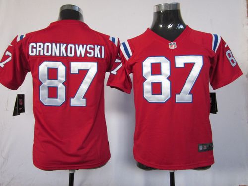  Patriots #87 Rob Gronkowski Red Alternate Youth Stitched NFL Elite Jersey