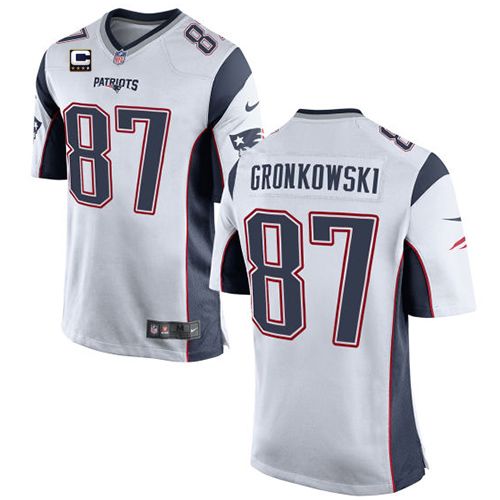 Nike Patriots #87 Rob Gronkowski White With C Patch Youth Stitched ...