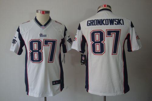 Patriots #87 Rob Gronkowski White Youth Stitched NFL Limited Jersey