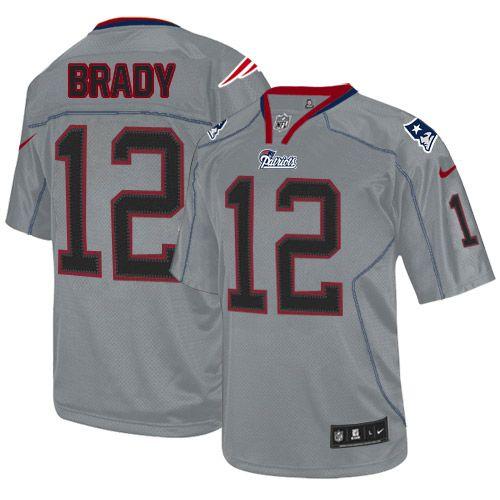  Patriots #12 Tom Brady Lights Out Grey Youth Stitched NFL Elite Jersey