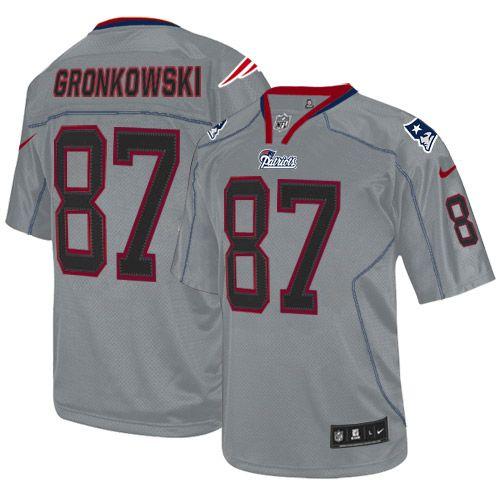  Patriots #87 Rob Gronkowski Lights Out Grey Youth Stitched NFL Elite Jersey