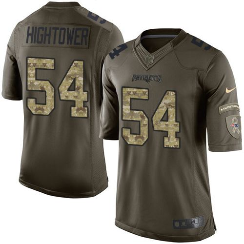  Patriots #54 Dont'a Hightower Green Youth Stitched NFL Limited Salute to Service Jersey