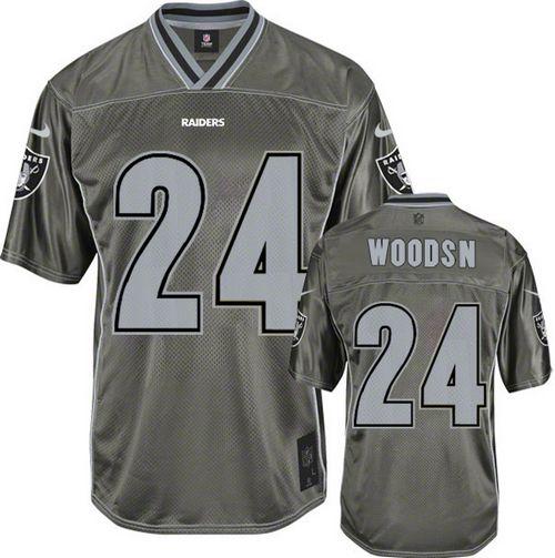  Raiders #24 Charles Woodson Grey Youth Stitched NFL Elite Vapor Jersey