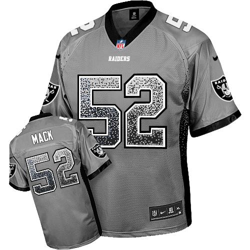  Raiders #52 Khalil Mack Grey Youth Stitched NFL Elite Drift Fashion Jersey