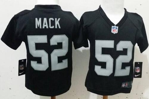 Toddler  Raiders #52 Khalil Mack Black Team Color Stitched NFL Elite Jersey