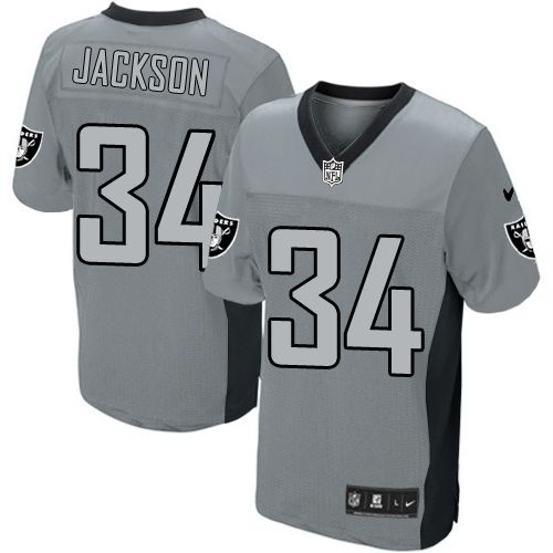  Raiders #34 Bo Jackson Grey Shadow Youth Stitched NFL Elite Jersey
