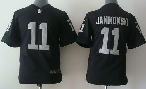  Raiders #11 Sebastian Janikowski Black Team Color Youth Stitched NFL Elite Jersey