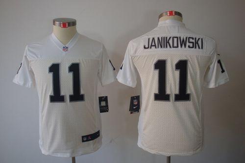  Raiders #11 Sebastian Janikowski White Youth Stitched NFL Limited Jersey