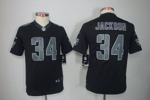  Raiders #34 Bo Jackson Black Impact Youth Stitched NFL Limited Jersey