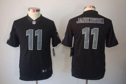 Raiders #11 Sebastian Janikowski Black Impact Youth Stitched NFL Limited Jersey