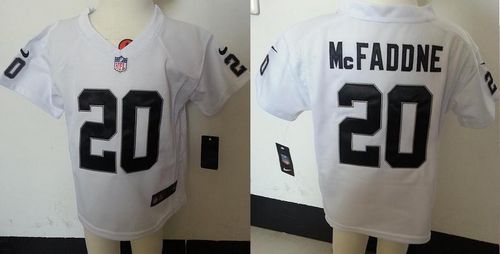 Toddler  Raiders #20 Darren McFadden White Stitched NFL Elite Jersey