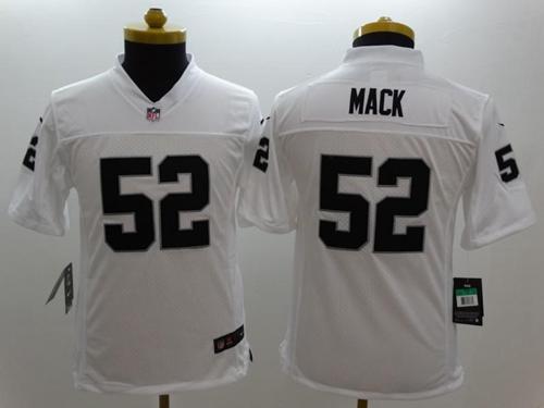  Raiders #52 Khalil Mack White Youth Stitched NFL Limited Jersey