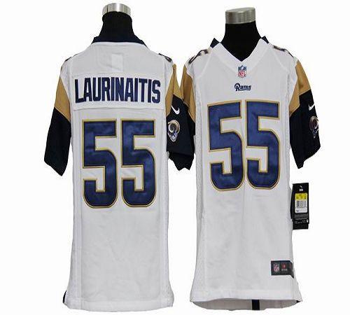 Rams #55 James Laurinaitis White Youth Stitched NFL Elite Jersey