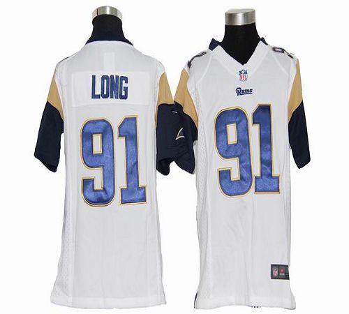  Rams #91 Chris Long White Youth Stitched NFL Elite Jersey