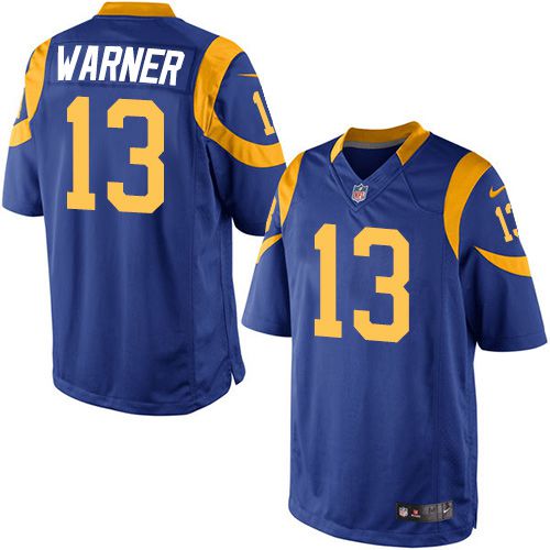  Rams #13 Kurt Warner Royal Blue Alternate Youth Stitched NFL Elite Jersey