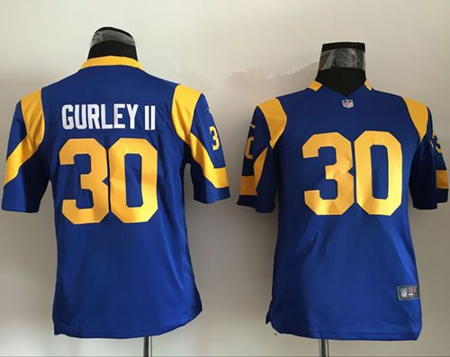  Rams #30 Todd Gurley II Royal Blue Alternate Youth Stitched NFL Elite Jersey