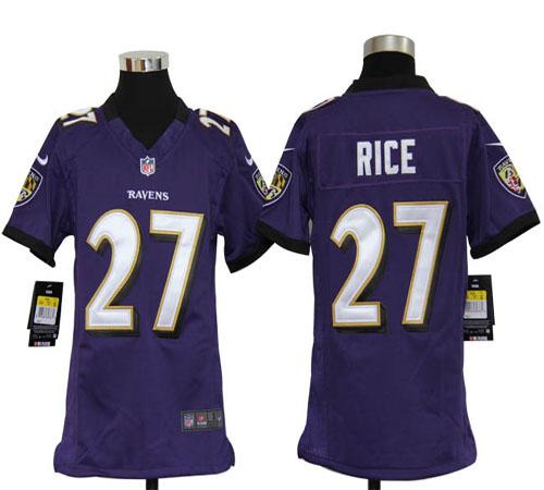  Ravens #27 Ray Rice Purple Team Color Youth Stitched NFL Elite Jersey